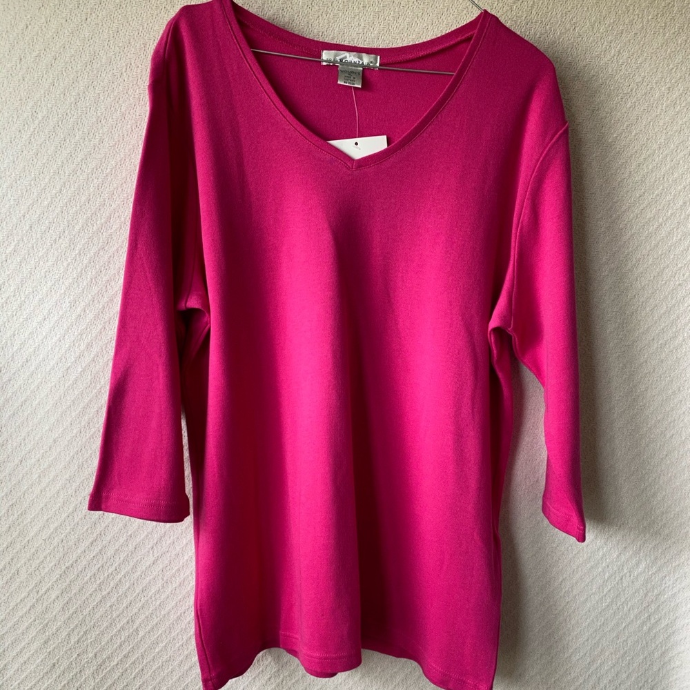 Tri-Mountain Bright Pink Cotton Top-Size XL